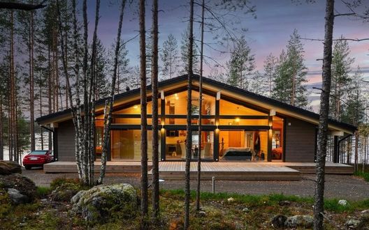 Дом в стиле шале и фахверк Kotka 120 от финской компании Lumi Polar